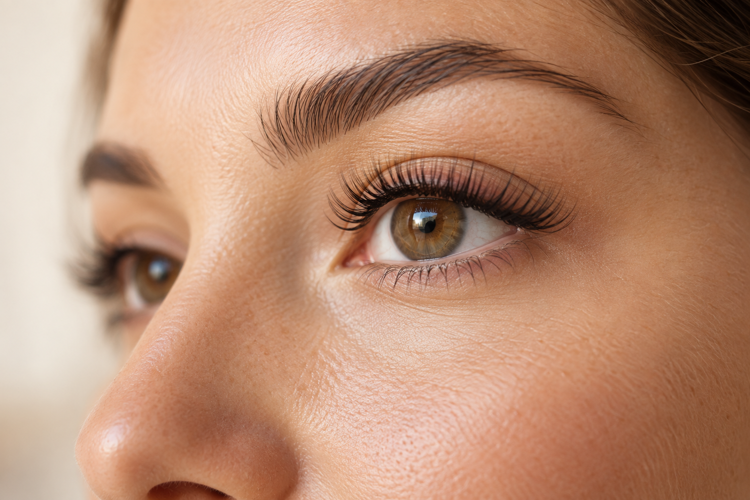 Illustrative close-up of eyelash extensions